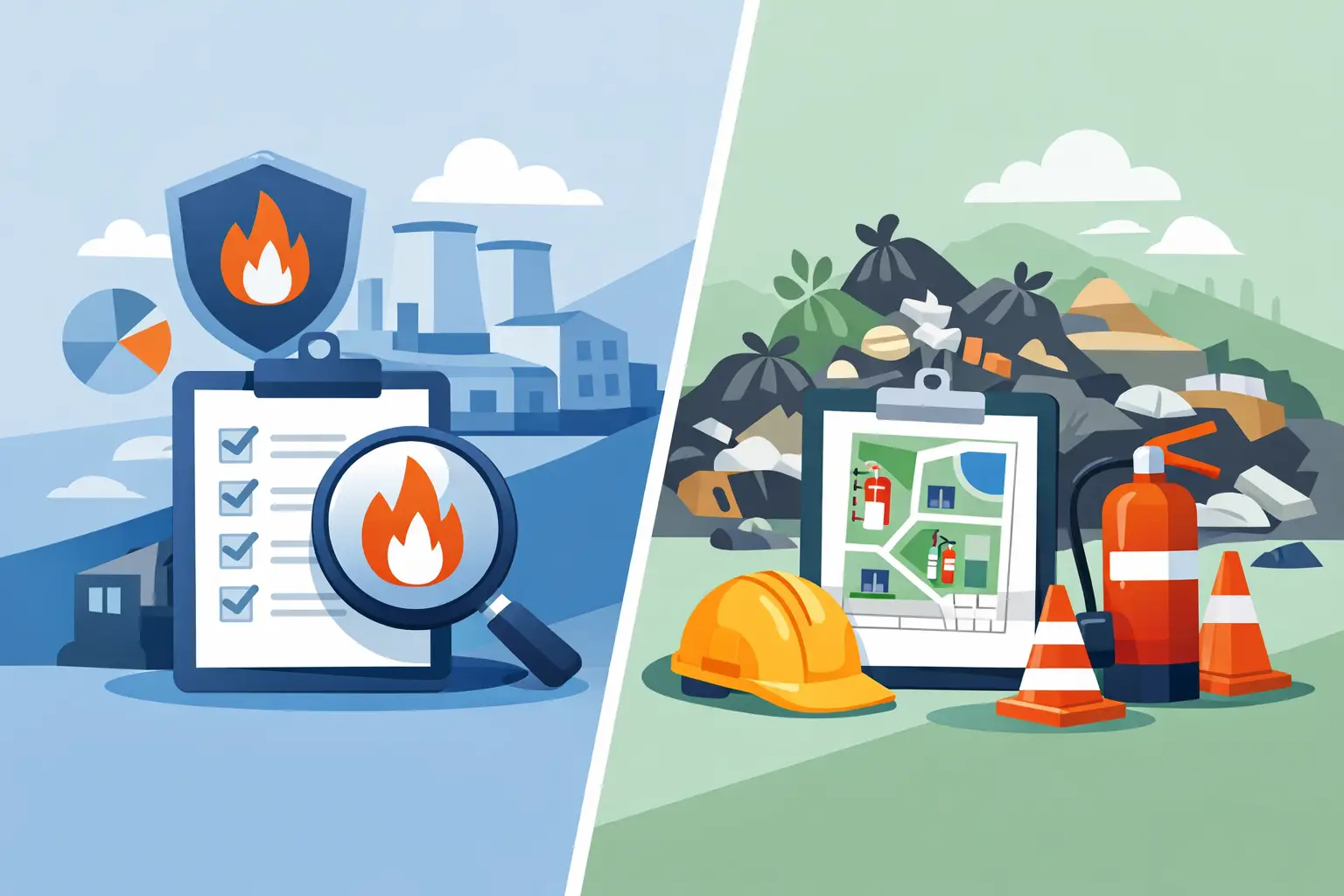 Fire Risk Assessment Versus Plan for Waste Sites